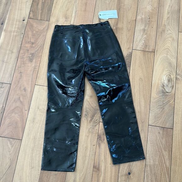 rag & bone Black Patent Leather Crop Pant Size 28 NEW with tags - Picture 7 of 10